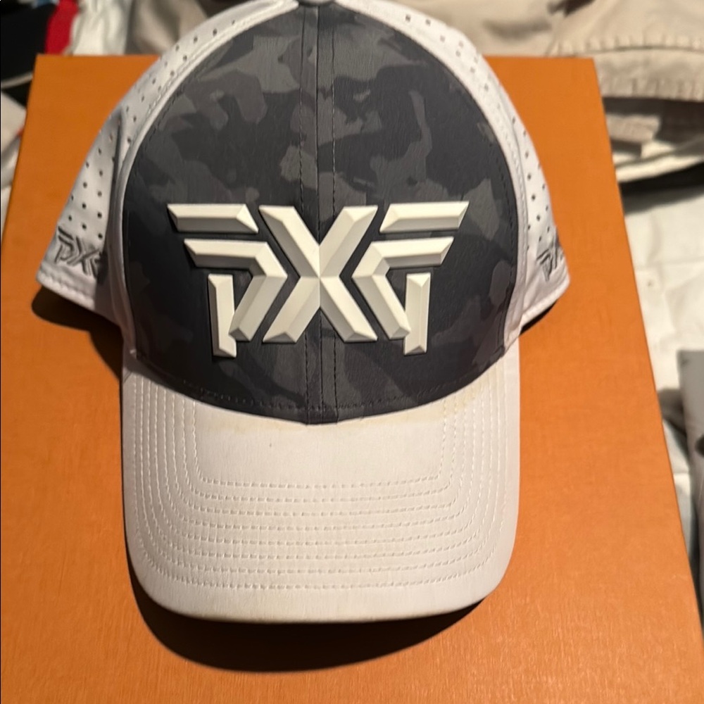 PXG Gray and White Trucker Hat